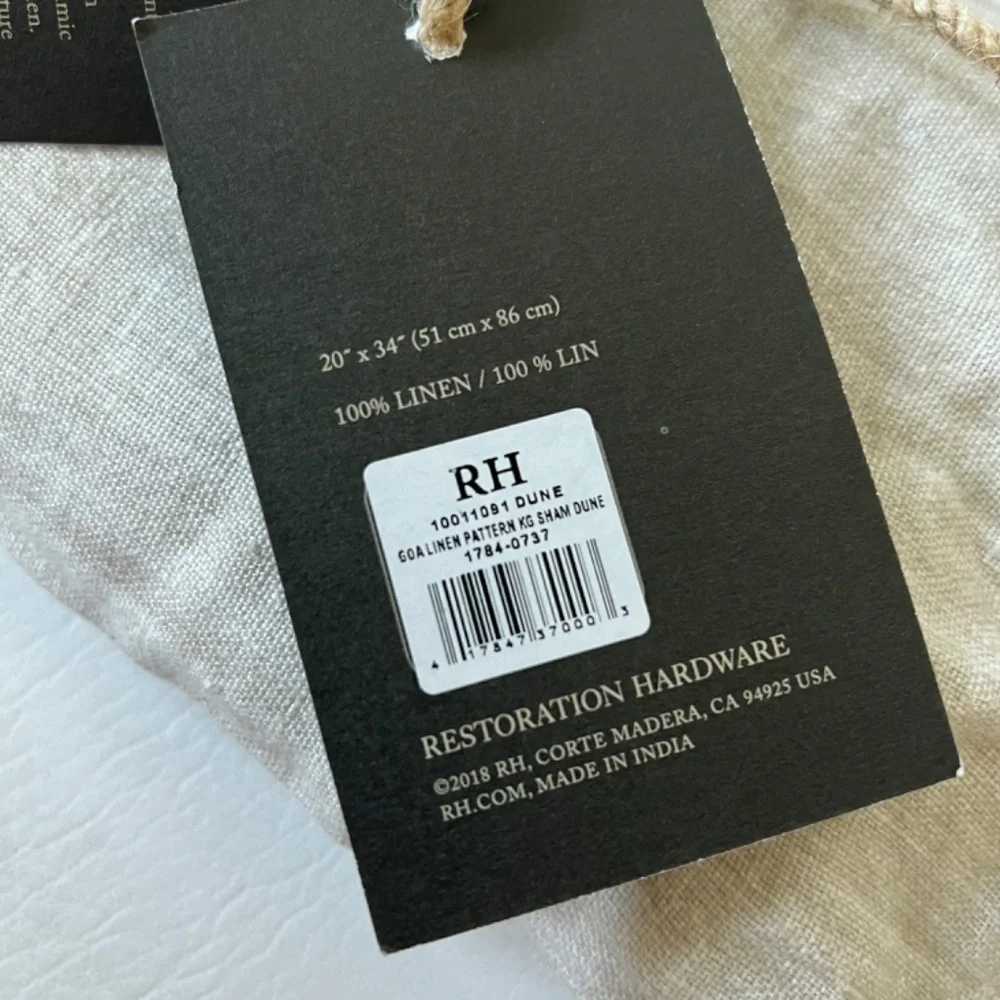 Restoration Hardware Dune Pattern Linen King Pillow Sham GOA Clay McLaurin